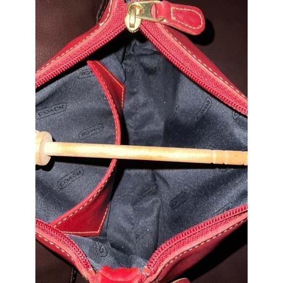 Coach Vintage Red Top-Handle Bleeker Demi-zip 9311 Made in the United States - Picture 14 of 16